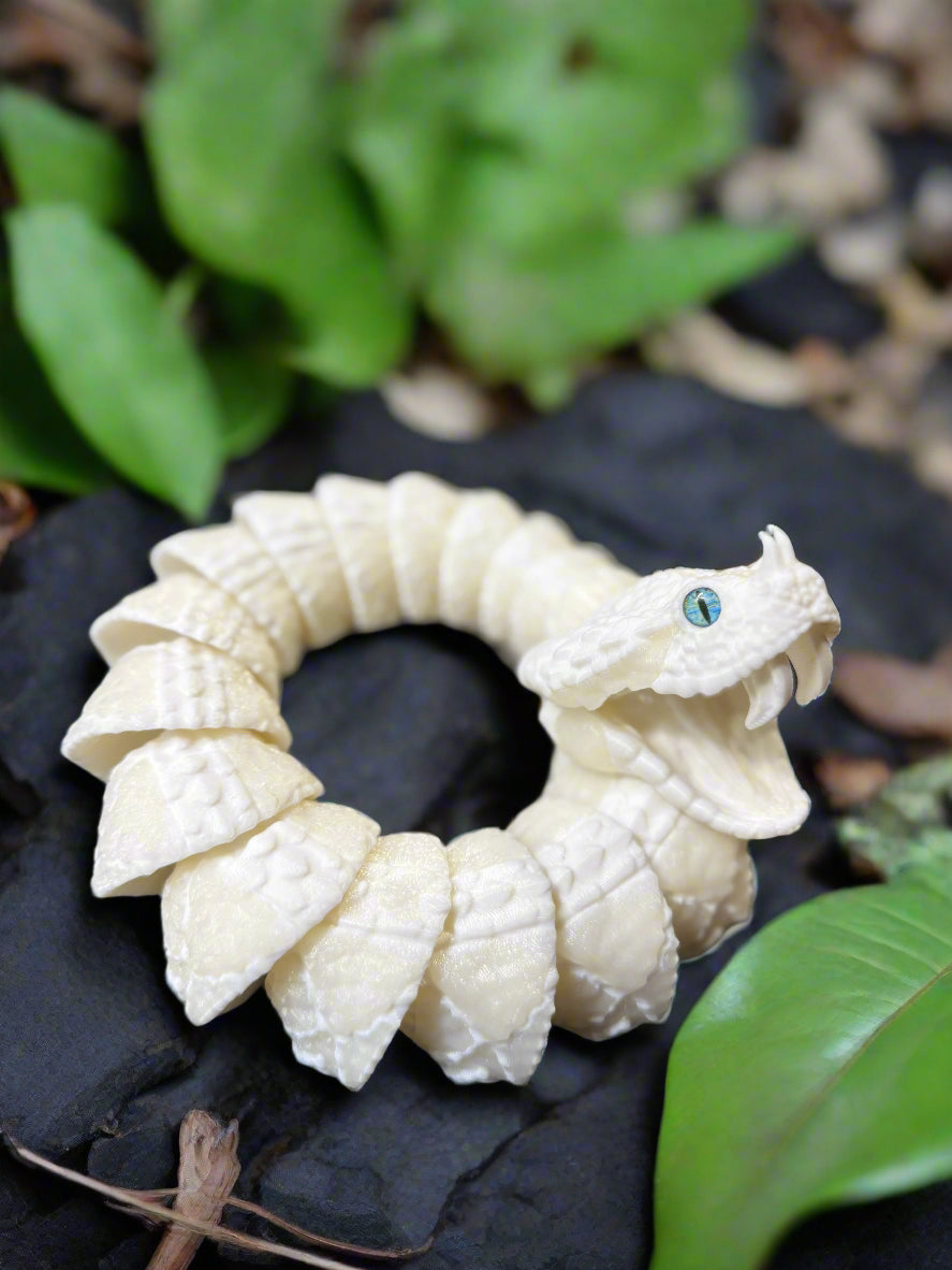 Highly sought after Leucistic Gaboon Viper articulated 3D art