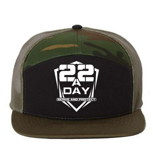22 A Day 7 Panel Camo Trucker Hat